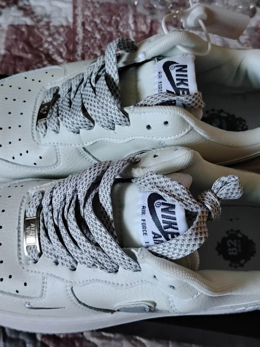White and Light Gray Men's Athletic Sneakers